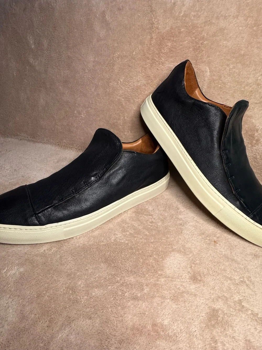 John Varvatos 315 Reed Laceless Leather Slip-On Sneakers Sz 13